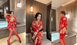 秀人网女神@王馨瑶 最新定制大红色和服写真视频1V/1G